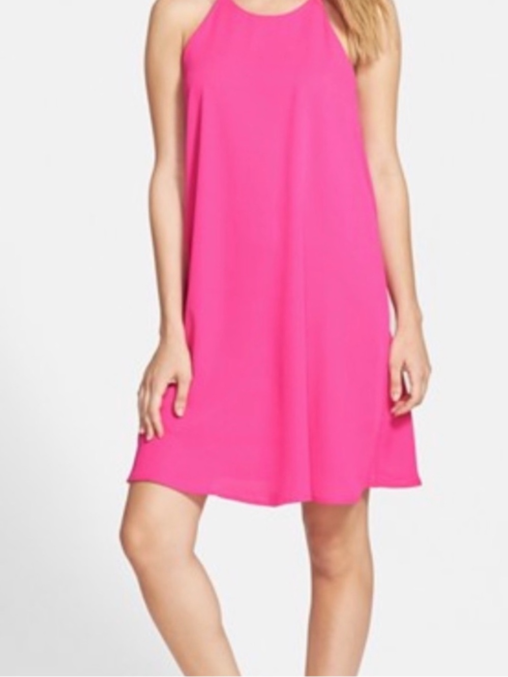 Everly Anthropologie Hot Pink Scalloped A-Line Mini Dress Medium wedding good